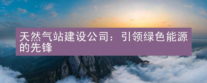 天然气站建设公司：引领绿色能源的先锋