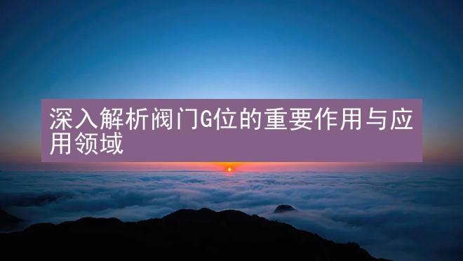 深入解析阀门G位的重要作用与应用领域