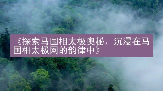 《探索马国相太极奥秘，沉浸在马国相太极网的韵律中》