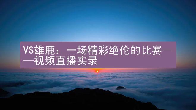 VS雄鹿：一场精彩绝伦的比赛——视频直播实录