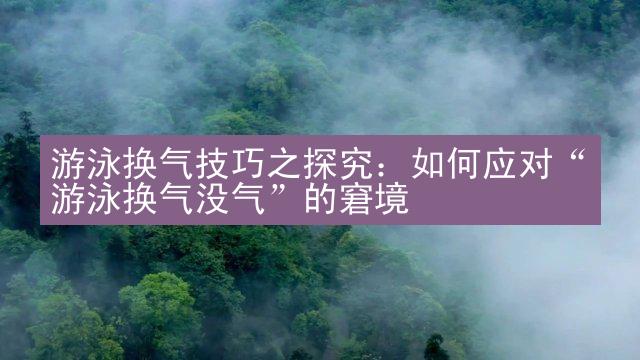 游泳换气技巧之探究：如何应对“游泳换气没气”的窘境